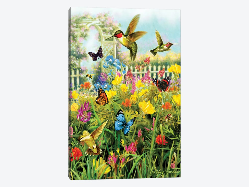 Hummingbirds & Arbor by Greg Giordano 1-piece Canvas Art