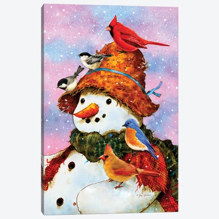 Northwoods Snowman Canvas Print #GRC32} by Greg Giordano Canvas Print