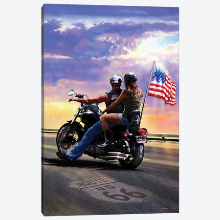 Nostalgic America Bikers Canvas Print #GRC33} by Greg Giordano Canvas Print