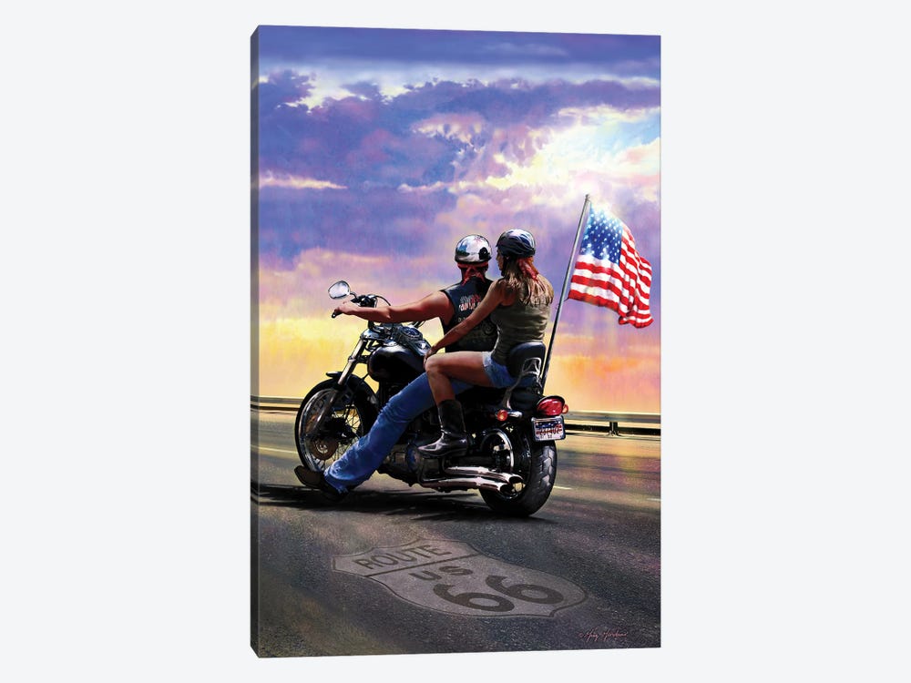 Nostalgic America Bikers by Greg Giordano 1-piece Canvas Print