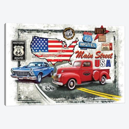 Nostalgic America Cars Canvas Print #GRC34} by Greg & Company Canvas Wall Art