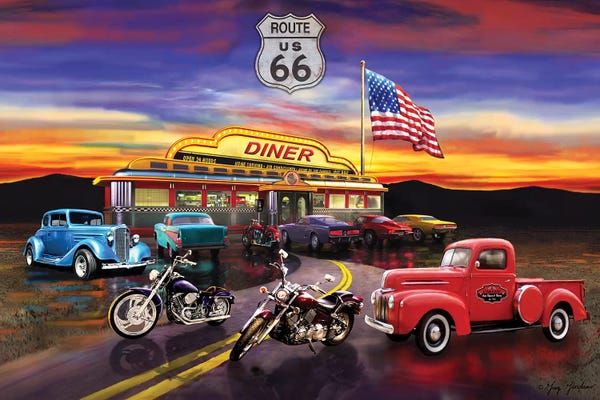 Greg Giordano: Nostalgic America Diner And Cars by Greg Giordano