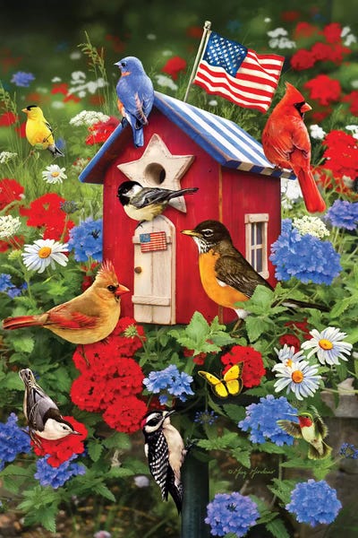 Patriotic Birdhouse by Greg Giordano canvas print