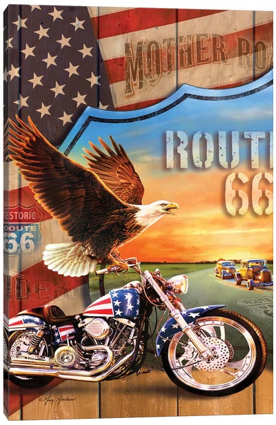 Patriotic Eagle Canvas Art Print - Flag Art