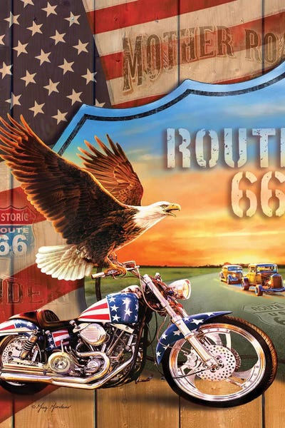 Route 66: Patriotic Eagle by Greg Giordano