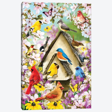 Spring Birds And Dogwood Canvas Print #GRC45} by Greg Giordano Canvas Print