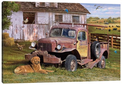 Stuart's Vintage Truck Canvas Art Print - Trucks