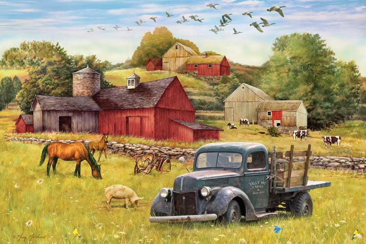 Tally Ho Farms And Truck by Greg Giordano wall art