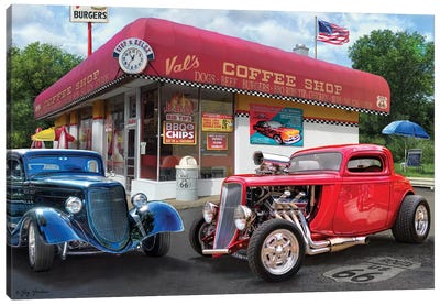 Val’s Nostalgic American Diner Canvas Art Print - Greg & Company