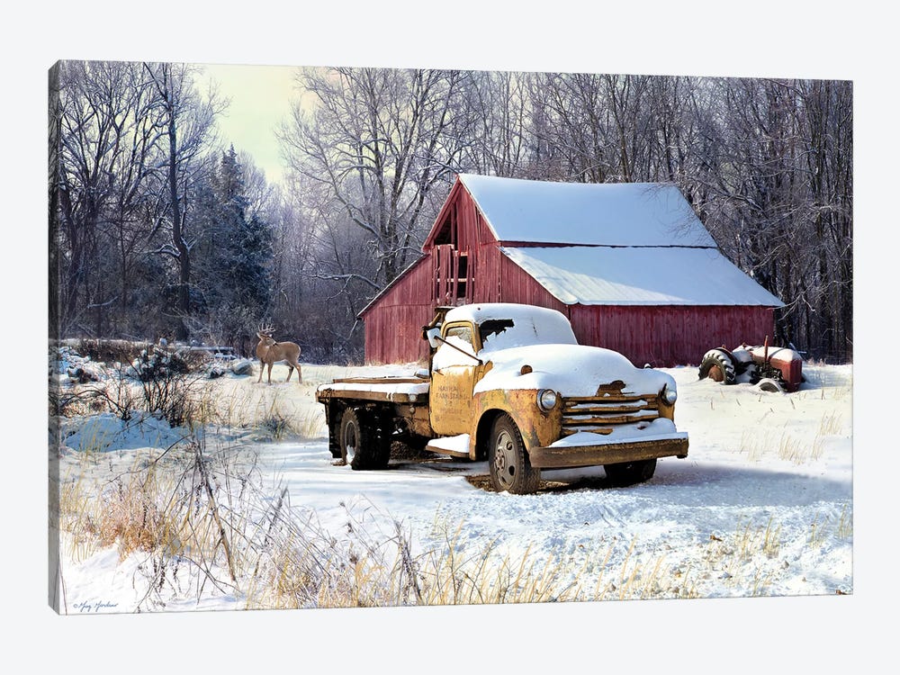 Winter Truck 1-piece Canvas Art