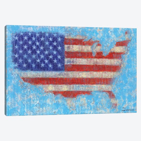 American Flag Canvas Print #GRC58} by J. Charles Canvas Art Print
