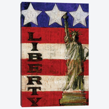 Miss Liberty's Stripes Canvas Print #GRC61} by J. Charles Canvas Wall Art
