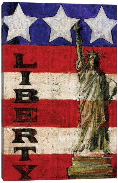 Miss Liberty's Stripes Canvas Art Print - Statue of Liberty Art