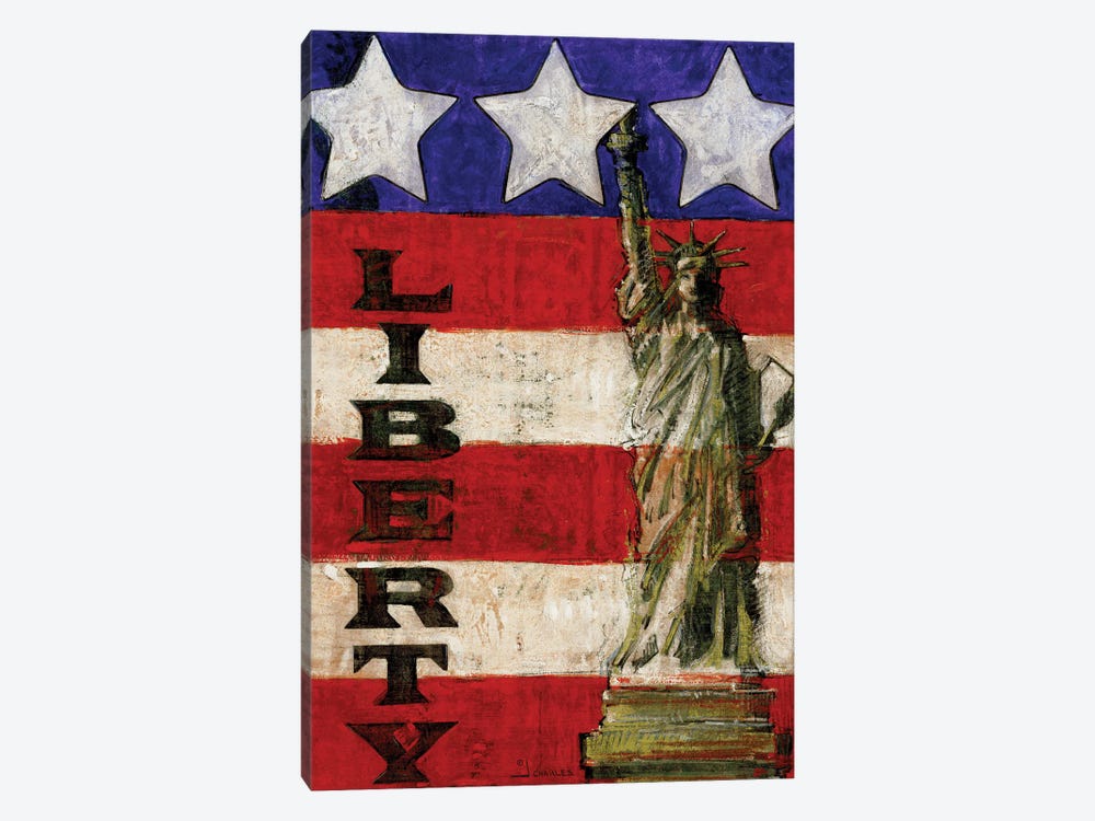 Miss Liberty's Stripes by J. Charles 1-piece Canvas Artwork
