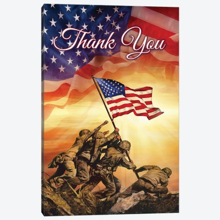 Thank You Flag Canvas Print #GRC78} by Greg Giordano Canvas Print