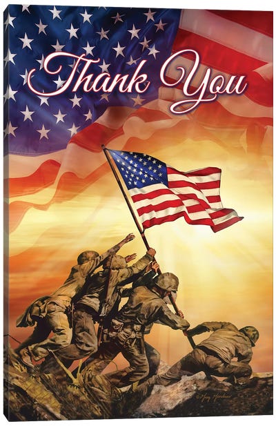 Thank You Flag Canvas Art Print - Veterans Day