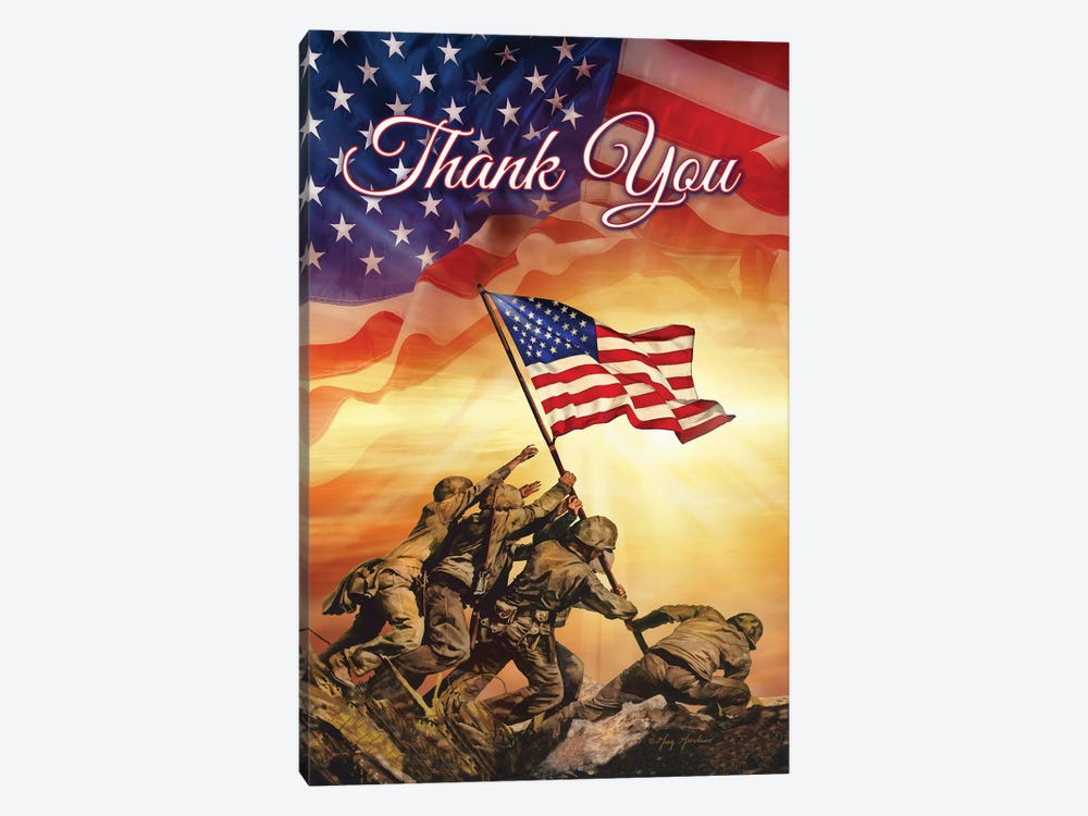 Thank You Flag by Greg Giordano 1-piece Canvas Wall Art