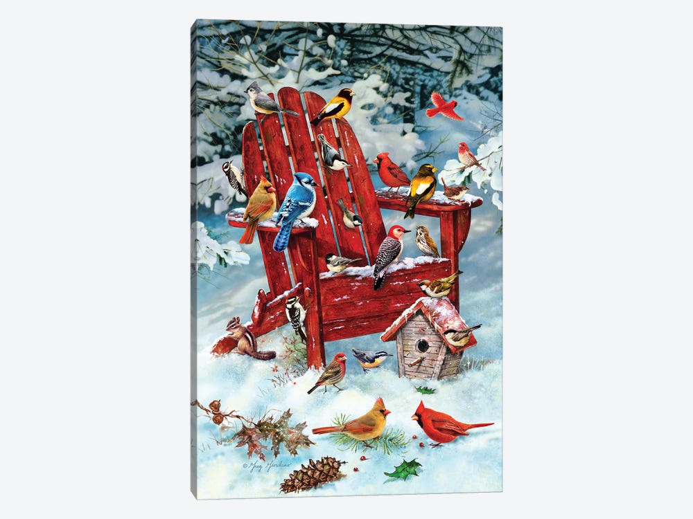 Birds On Adirondack Chair by Greg Giordano 1-piece Canvas Print
