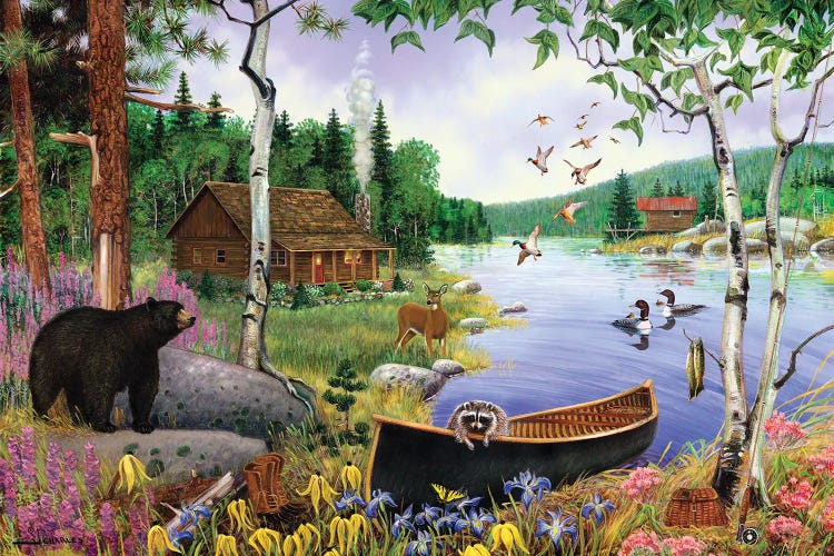 Animals At Lake by J. Charles wall art