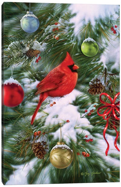 Cardinal Ornaments Canvas Art Print