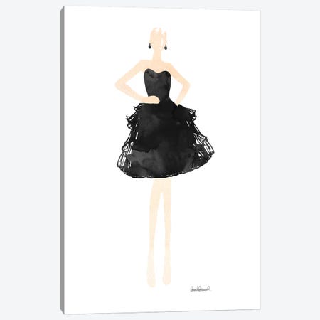 Fashion Illustration Model in Black Dress Canvas Print #GRE100} by Amanda Greenwood Canvas Wall Art