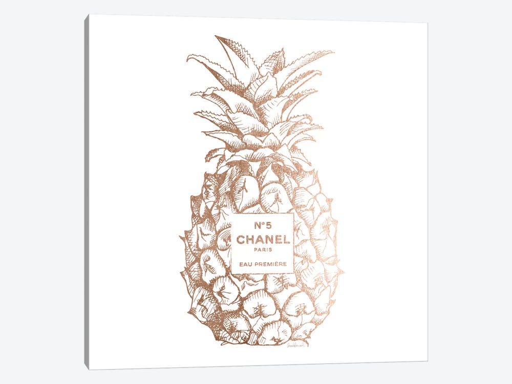 Fashion Pineapple Champ Gold, Square by Amanda Greenwood 1-piece Art Print