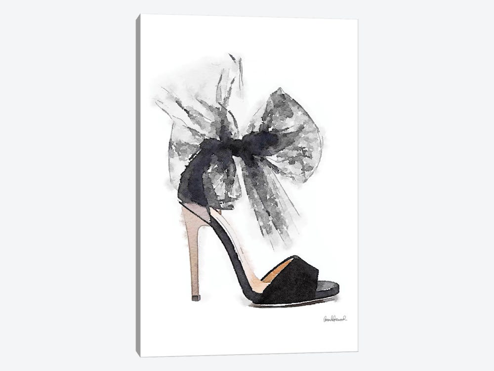 Fashion Shoe In Black Sheer by Amanda Greenwood 1-piece Canvas Artwork