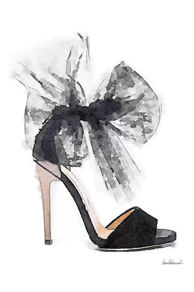 Fashion Illustrations: Fashion Shoe In Black Sheer by Amanda Greenwood