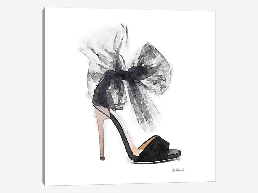 Fashion Shoe In Black Sheer, Square by Amanda Greenwood 1-piece Canvas Art Print