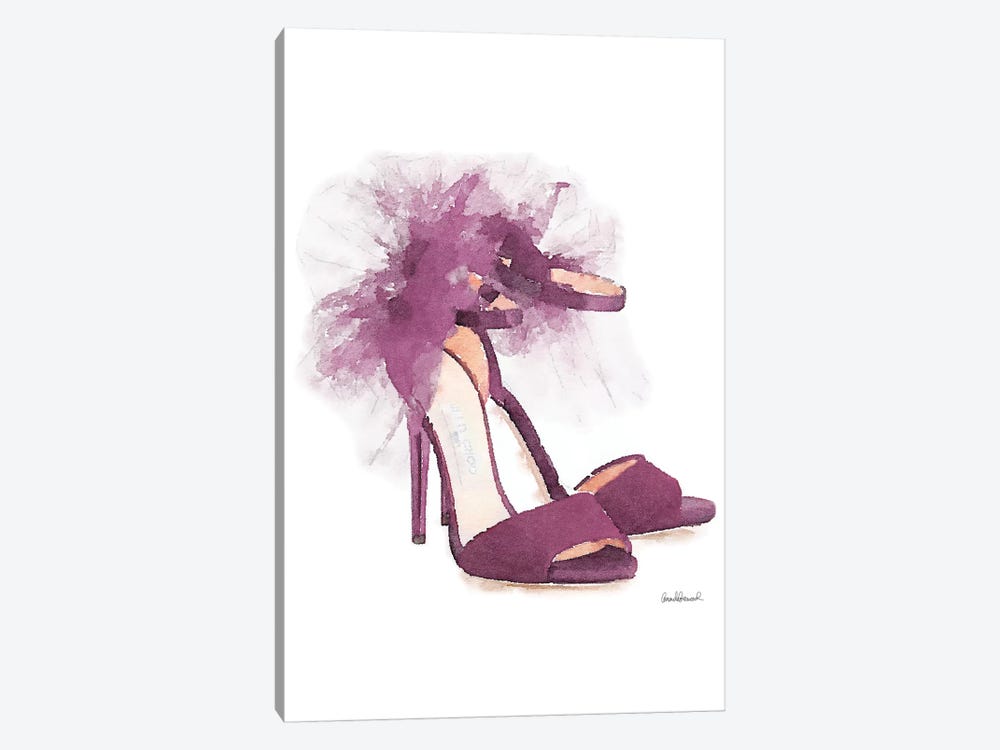 Tall Metallic Stack Purple with Purple Bow Shoes by Amanda Greenwood Fine Art Paper Print ( Fashion > Prada art) - 24x16x.25