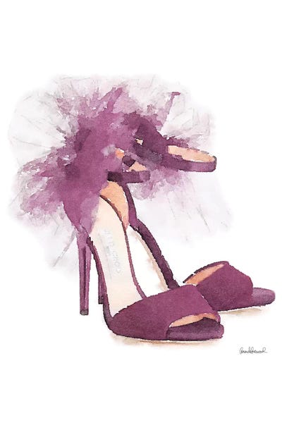 High Heels: Fashion Shoe In Mauve Sheer by Amanda Greenwood