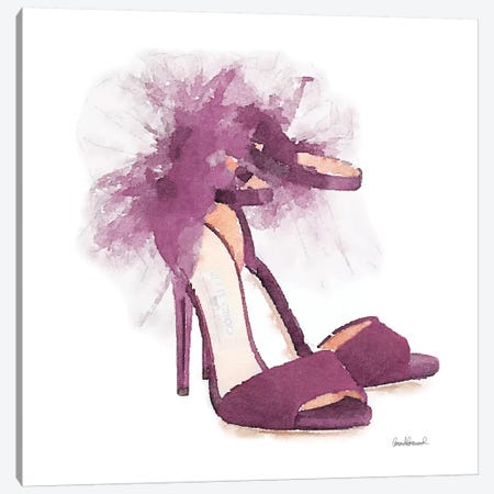 Fashion Shoe In Mauve Sheer, Square Canvas Print #GRE107} by Amanda Greenwood Canvas Art Print