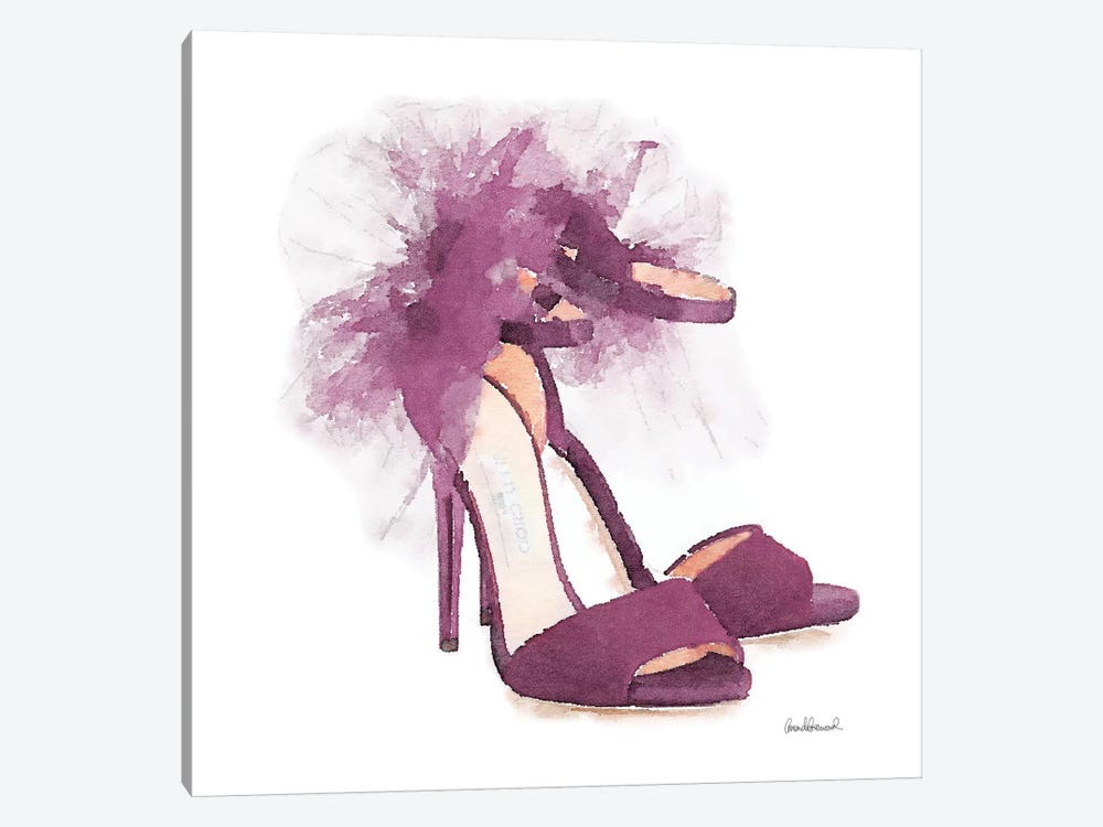 Fashion Shoe In Mauve Sheer, Square by Amanda Greenwood 1-piece Canvas Print
