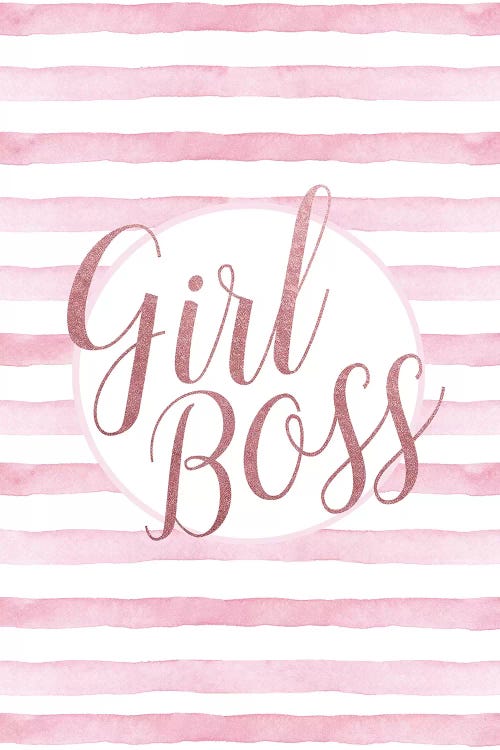Girl Boss Rose Gold Pink by Amanda Greenwood wall art