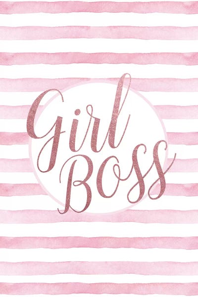 Kids Inspirational Art: Girl Boss Rose Gold Pink by Amanda Greenwood