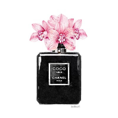 Coco Noir Perfume With Pink Orchids - Canvas Print | Amanda Greenwood
