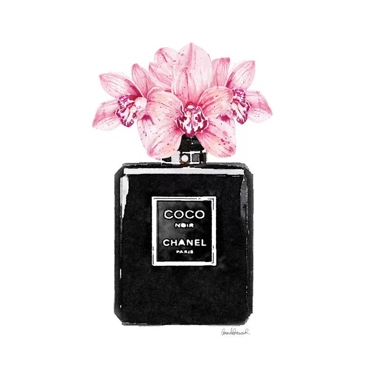 Coco Noir Perfume With Pink Orchids