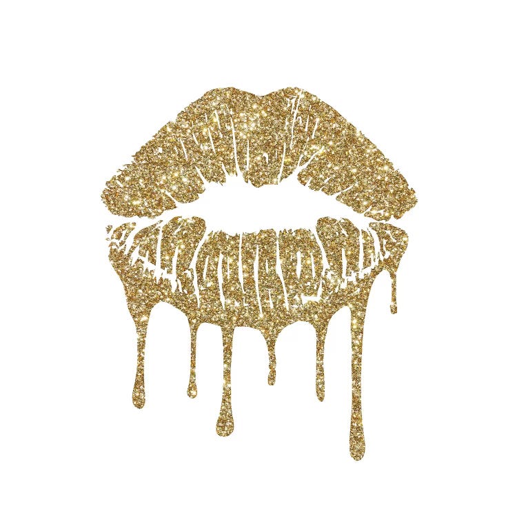 Gold Kiss Mark Drips, Square