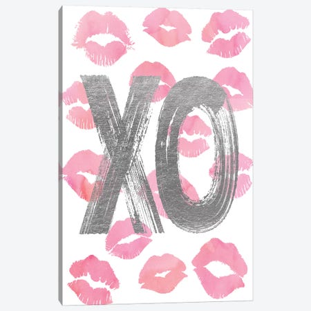 Love OX Silver Pink Canvas Print #GRE121} by Amanda Greenwood Canvas Artwork