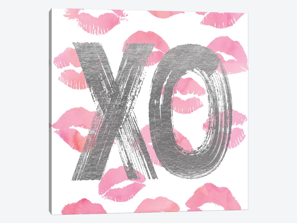Love OX Silver Pink, Square by Amanda Greenwood 1-piece Canvas Wall Art
