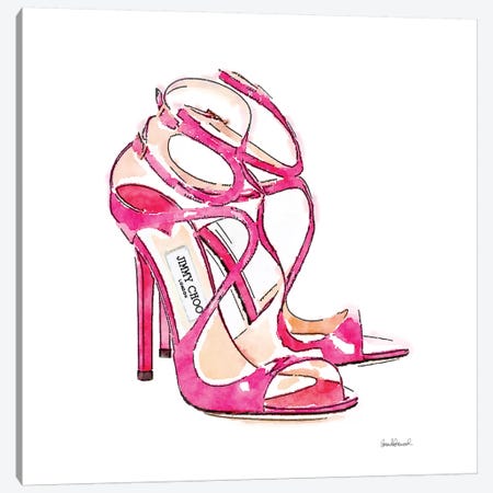 Pink Shoes, Square Canvas Print #GRE125} by Amanda Greenwood Art Print