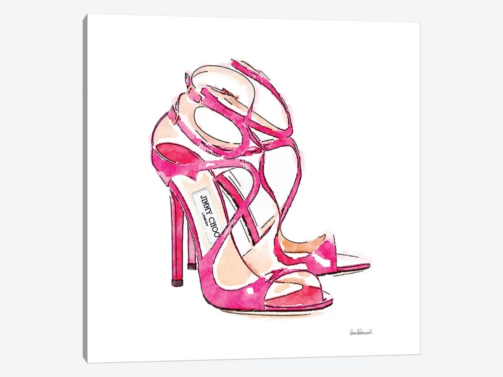 Pink Shoes, Square by Amanda Greenwood 1-piece Canvas Art Print