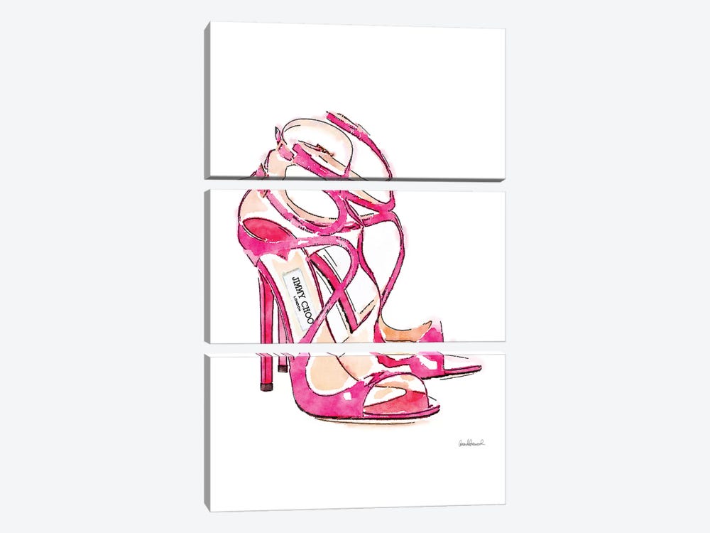 Pink Shoes by Amanda Greenwood 3-piece Canvas Artwork