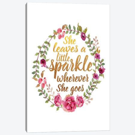 She Leaves Sparkle Canvas Print #GRE127} by Amanda Greenwood Canvas Art Print
