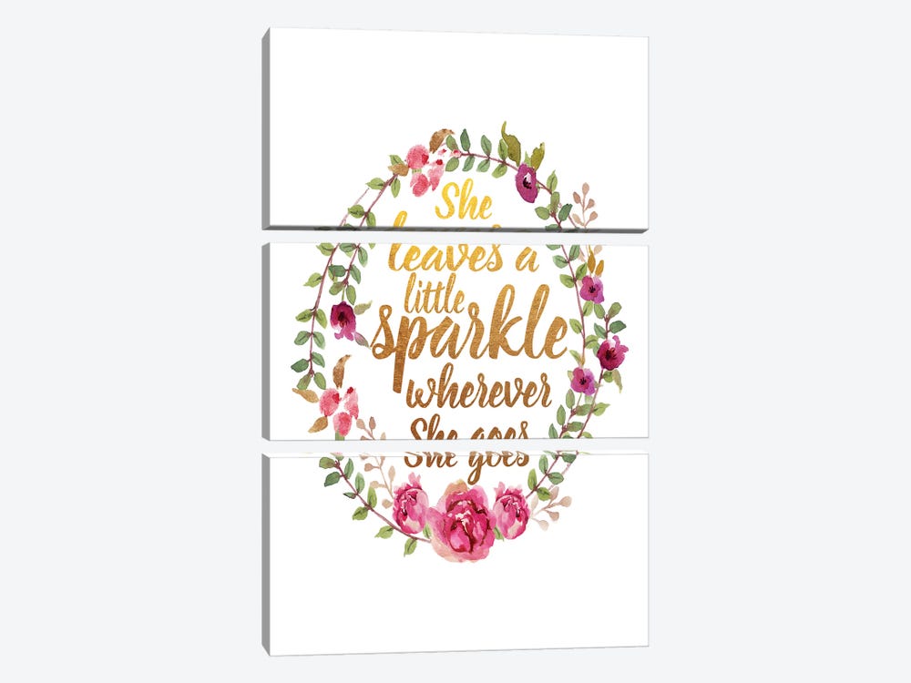 She Leaves Sparkle by Amanda Greenwood 3-piece Canvas Art Print