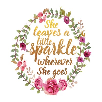 She Leaves Sparkle, Square by Amanda Greenwood framed wall art