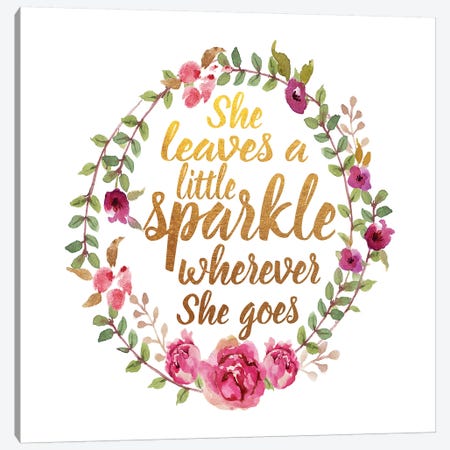She Leaves Sparkle, Square Canvas Print #GRE128} by Amanda Greenwood Canvas Artwork