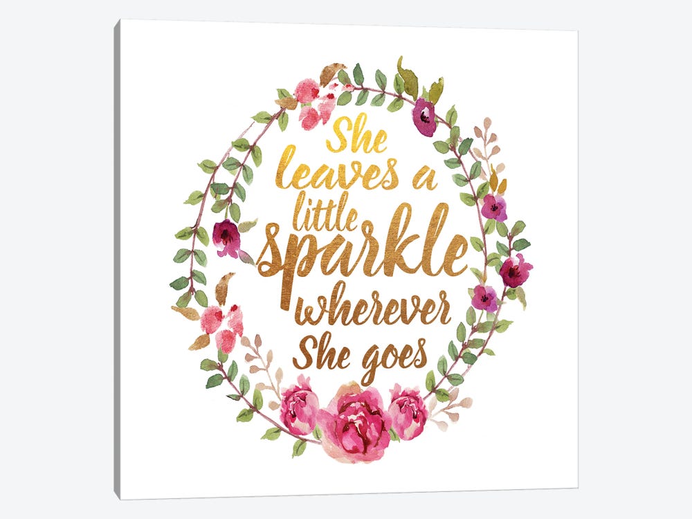 She Leaves Sparkle, Square by Amanda Greenwood 1-piece Canvas Wall Art