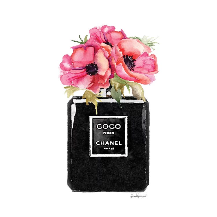 Coco Noir Perfume With Red Poppies