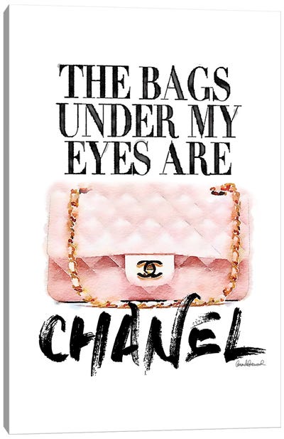 Bags Under My Eyes Pink Bag Canvas Art Print - Funny Typography Art
